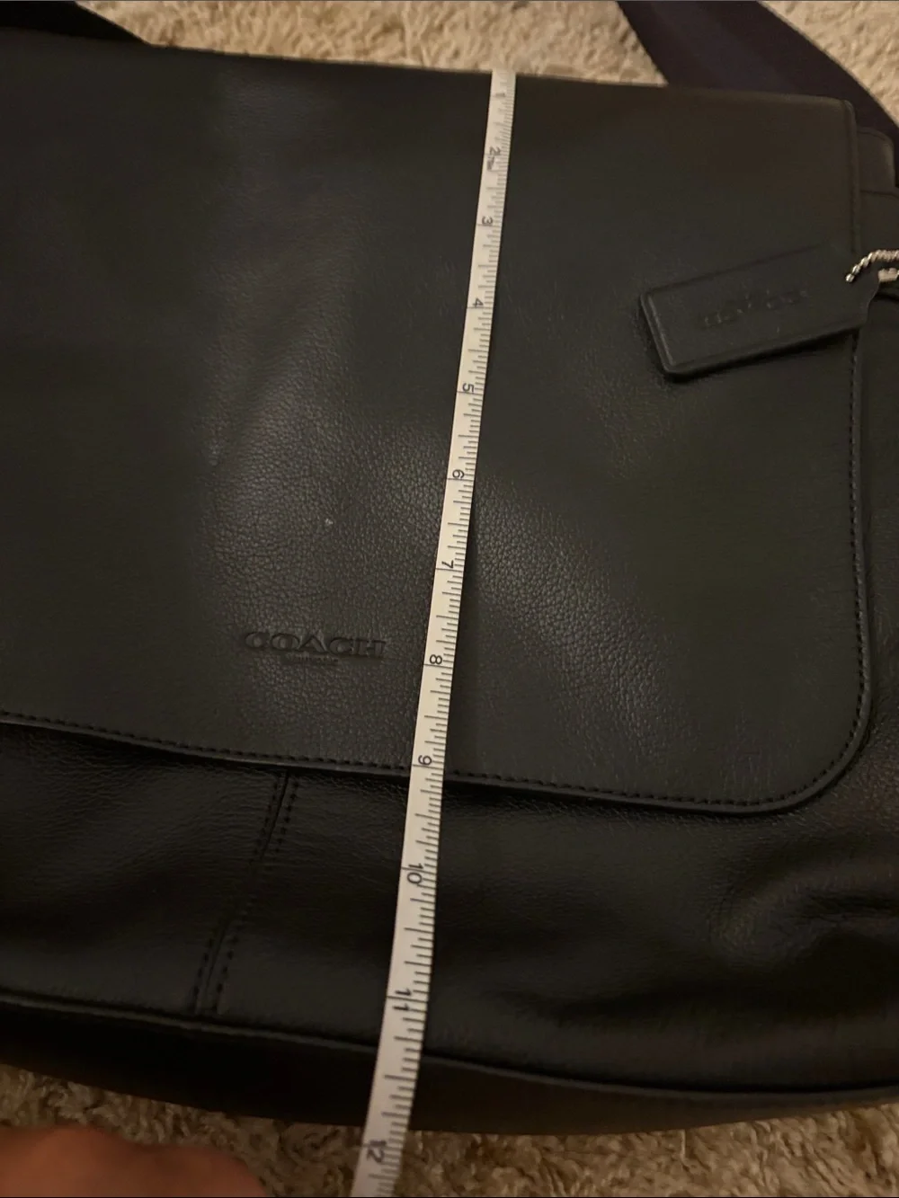 Coach Black Pebbled Leather Messenger Crossbody - Men
